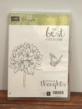 STAMPIN' UP! BEST THOUGHTS CLEAR MOUNTED STAMP SET FLOWER BUTTERFLY BEST YET